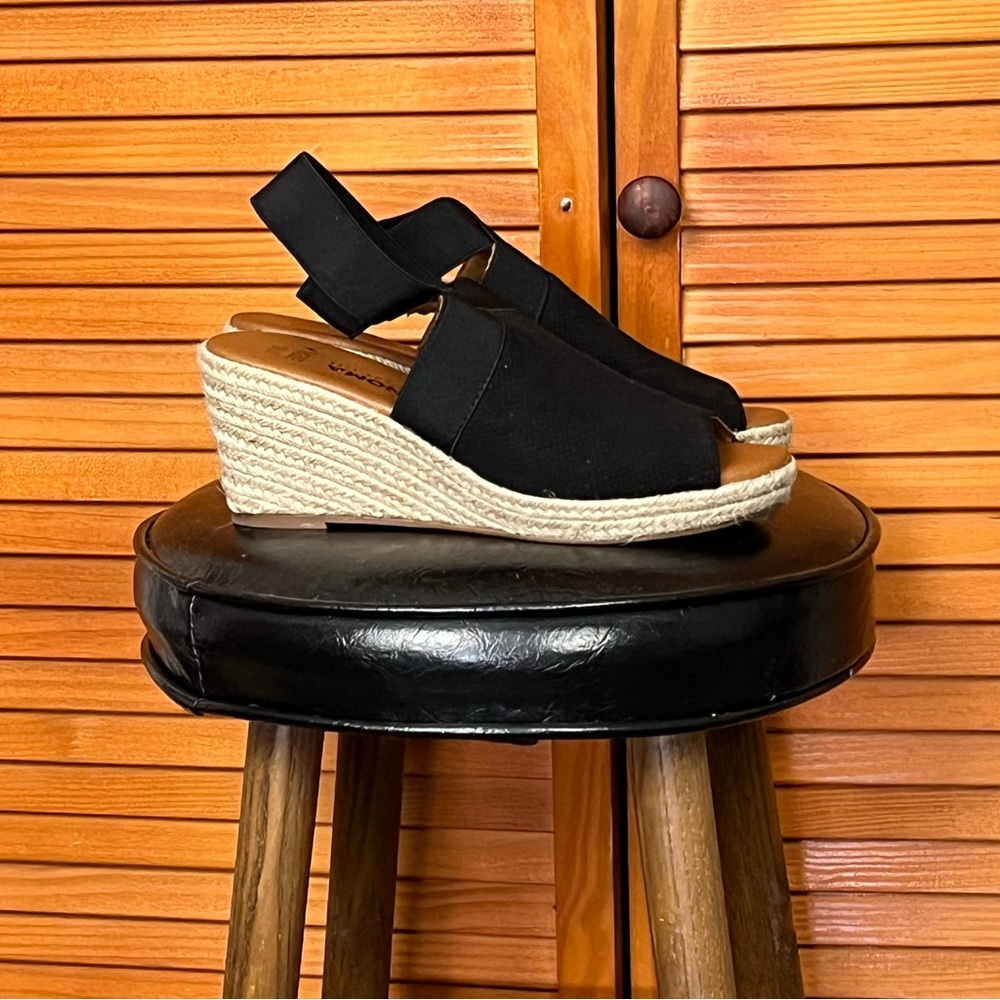 Sonoma Black Wedge Espadrilles